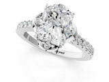 White gold Radiant Diamond Pave Band with Floral Prong Setting_29