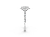 White gold Radiant Diamond Pave Band with Floral Prong Setting_30