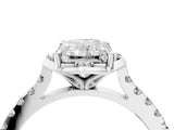 White gold Radiant Diamond Pave Band with Floral Prong Setting_32