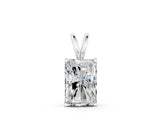 White gold Radiant Diamond Solitaire Pendant with Four Prong Setting_12