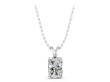 White gold Radiant Diamond Solitaire Pendant with Four Prong Setting_13