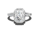 White gold Radiant Diamond Solitaire Ring with Shared Prong Pavé Band_54