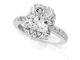 White gold Radiant Diamond Solitaire Ring with Shared Prong Pavé Band_55