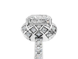 White gold Radiant Diamond Solitaire Ring with Shared Prong Pavé Band_59