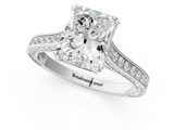 White gold Radiant Diamond Solitaire with Pave Band and Six-Prong Setting_55