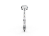 White gold Radiant Diamond Solitaire with Pave Band and Six-Prong Setting_56