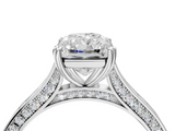 White gold Radiant Diamond Solitaire with Pave Band and Six-Prong Setting_58
