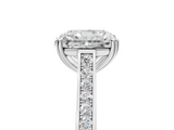 White gold Radiant Diamond Solitaire with Pave Band and Six-Prong Setting_60