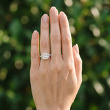 White gold Radiant Diamond Three-Stone Pave Band with Four-Prong Setting_12