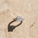 White gold Radiant Diamond Three-Stone Pave Band with Four-Prong Setting_15