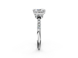 White gold Radiant Diamond Three-Stone Pave Band with Four-Prong Setting_77