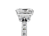White gold Radiant Diamond Three-Stone Pave Band with Four-Prong Setting_80