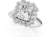 White gold Radiant Halo Cluster Diamond Engagement Ring with Solitaire Band and Prong Setting_50
