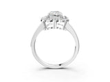 White gold Radiant Halo Cluster Diamond Engagement Ring with Solitaire Band and Prong Setting_52