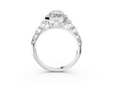 White gold Radiant Halo Diamond Engagement Ring with Intricate Filigree Band and Four-Prong Setting_57
