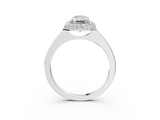 White gold Radiant Halo Diamond Engagement Ring with Solitaire Band and Four-Prong Setting_21