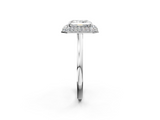 White gold Radiant Halo Diamond Engagement Ring with Solitaire Band and Four-Prong Setting_22