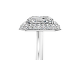 White gold Radiant Halo Diamond Engagement Ring with Solitaire Band and Four-Prong Setting_23