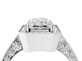 White gold Radiant Halo Diamond Engagement Ring with Split Shank Band and Four-Prong Setting_10