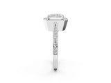 White gold Radiant Halo Diamond Engagement Ring with Split Shank Band and Four-Prong Setting_8