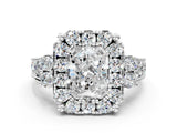 White gold Radiant Halo Diamond Engagement Ring with Split Shank and Four-Prong Setting_41
