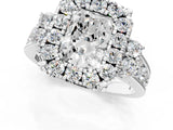 White gold Radiant Halo Diamond Engagement Ring with Split Shank and Four-Prong Setting_43
