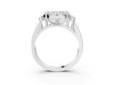 White gold Radiant Halo Diamond Engagement Ring with Split Shank and Four-Prong Setting_45