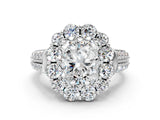 White gold Radiant Halo Diamond Engagement Ring with Split Shank and Prong Setting_66