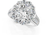 White gold Radiant Halo Diamond Engagement Ring with Split Shank and Prong Setting_67