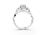 White gold Radiant Halo Diamond Engagement Ring with Vintage-Inspired Band and Four-Prong Setting_6