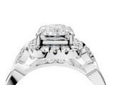 White gold Radiant Halo Diamond Engagement Ring with Vintage-Inspired Band and Four-Prong Setting_7