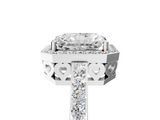 White gold Radiant Halo Diamond Pavé Band Ring with Prong Setting_25