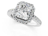 White gold Radiant Halo Diamond Pavé Solitaire Ring_52