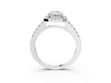 White gold Radiant Halo Diamond Pavé Solitaire Ring_54