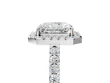 White gold Radiant Halo Diamond Pavé Solitaire Ring_56