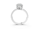 White gold Radiant Halo Diamond Pave Band Ring with Four-Prong Setting_18