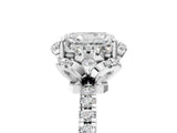 White gold Radiant Halo Diamond Pave Band Ring with Four-Prong Setting_20