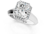 White gold Radiant Halo Diamond Ring with Cathedral Band and Four-Prong Setting_81