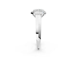 White gold Radiant Halo Diamond Ring with Cathedral Band and Four-Prong Setting_82
