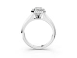 White gold Radiant Halo Diamond Ring with Cathedral Band and Four-Prong Setting_83