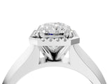 White gold Radiant Halo Diamond Ring with Cathedral Band and Four-Prong Setting_84