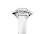 White gold Radiant Halo Diamond Ring with Cathedral Band and Four-Prong Setting_85