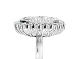 White gold Radiant Halo Diamond Ring with Milgrain Edge and Round Prong Setting_31
