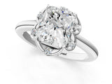 White gold Radiant Halo Diamond Ring with Round Cluster Setting, Solitaire Band, and Four-Prong Setting_45