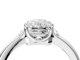 White gold Radiant Halo Diamond Ring with Round Cluster Setting, Solitaire Band, and Four-Prong Setting_48