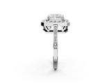 White gold Radiant Halo Diamond Ring with Split Shank and Four-Prong Setting_57