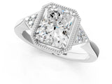 White gold Radiant Halo Diamond Ring with Tapered Band and Four-Prong Setting_16