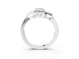 White gold Radiant Halo Diamond Ring with Tapered Band and Four-Prong Setting_18