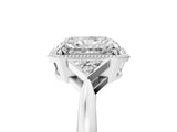 White gold Radiant Halo Diamond Ring with Tapered Band and Four-Prong Setting_20