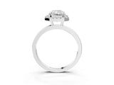 White gold Radiant Halo Diamond Solitaire with Pavé Band and Four-Prong Setting_109